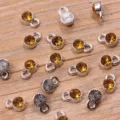 DIY Alloy Crystal Pendant 6x9mm Yellow Rhinestone Charm for Jewelry Making Accessories - 3-White K (24D) / Yellow