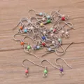 Stainless steel fishhook earring findings with colorful beads for DIY jewelry making accessories. - Style 1 (8G11) / Multicolor