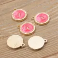 Runder rosa Emaillierter Blitz Anhänger KC Gold Legierung DIY Schmuck Zubehör für Handwerk - Blitz / Rot