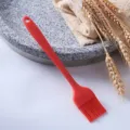 Red silicone basting brush for baking, pastry, and BBQ. Heat resistant and easy to clean. - Small (20.5cm) / Burgundy