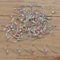 Stainless steel DIY earring hooks with colorful beads, perfect for handmade jewelry making. - Style 2 (8G12) / Multicolor
