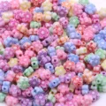 Colorful acrylic resin flower beads mixed color loose charms for kids DIY jewelry making. - No. 2 / 100pcs Pack