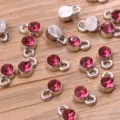 Red crystal alloy pendant DIY jewelry variant color accessory for necklace or bracelet - 9-White K (24D)