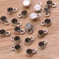 DIY alloy rhinestone cup charms pendants for handmade necklaces bracelets earrings 6x9mm 16 colors - 13-White K (24D)