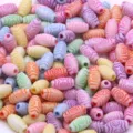 Colorful acrylic resin floral barrel beads for DIY jewelry making and children crafts supply - Style 9 / 100pcs Pack