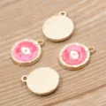Legierung Emaillierte boeser Blick Anhaenger runde Schmuckaccessoires fuer DIY Halskettenherstellung - Auge / Rot