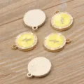 KC Gold Legierung Emaillierte Blitz Charms Runde Anhänger Schmuck DIY Zubehör Basteln - Blitz / Gelb