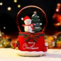 Weihnachtsschneekugel mit Schneemann Baum Spieluhr roter Sockel Feiertag Deko Geschenk - 5030 Schneemann-Modell / Groß 100 Schnee+Licht+Musik
