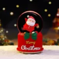 Süße Weihnachtsmann Schneekugel Spieluhr mit LED Licht und Rotation für Weihnachtsdeko. - Groß 100 Schnee+Licht+Musik / 2062 Stehende Haltung Stern Haltend Ohne Hut