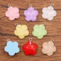 Bunte Harz Blumen Anhänger DIY Schmuck Zubehör Charms für Halskette Armband Basteln. - Zufällige Mischfarbe Blume