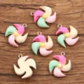 Resin Pinwheel Charms Colorful Pendant DIY Jewelry Making Accessories for Necklace Bracelet Bag - Style 2