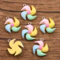 Colorful Resin Pinwheel Pendants DIY Jewelry Charms Necklace Accessories 20X24mm - Style 1