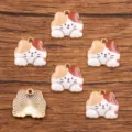 Cute Calico Cat Alloy Pendant DIY Charm Enamel Jewelry Making Accessory Size 16x18mm - Style 4