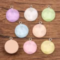 Bunte matte runde Harz Anhänger gemischte Farbe DIY Handwerk Schmuck Zubehör Set - Gemischte Farben Rund