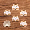 Schattige kat emaille legering hanger KC goud DIY dierlijke charme sieraden maken - Stijl 5