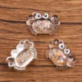 Transparent luminous crab resin charms DIY jewelry pendants for necklace bag accessories 20x30mm - White