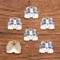 Schattige legering kat hangers KC goud geëmailleerd dier voor DIY sieraden maken ambacht. - Stijl 6