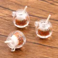 Mini resin coffee cup charms DIY craft accessories for keychain hair ornament pendant - Brown