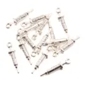 Silver syringe charms zinc alloy DIY pendants for necklace bracelet keychain jewelry making - Medical Syringe Pattern