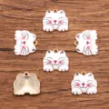 DIY Geëmailleerde katten bedels goudkleurige legering schattige dierendhangers sieraden - Stijl 10