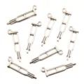Silver tone crutch metal charms for DIY jewelry making, necklace bracelet accessories. - Candy Cane