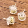 Mini Resin Coffee Cup Charms DIY Slime Cabochons Miniature Drinks Pendant Decor - Yellow