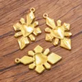 Gold metal heart pendant DIY accessories, exquisite jewelry crafting charms for unique handmade fashion. - 27B4-7 (26*40mm)