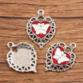 Vintage hart vlinder legering hanger DIY sieraden accessoires ketting oorbellen component - 25x34mm