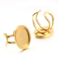 Base per anello ovale in acciaio inossidabile dorato supporto regolabile per gioielli - 13x18mm / Oro