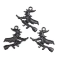 Gegalvaniseerde zwarte heksenbezem hanger DIY Halloween sieraden accessoire delen - Heksenbezem Stijl