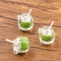 Mini resin coffee cup charm variant, luminous dual-color DIY pendant for accessories. - Green