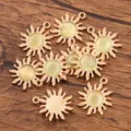 Pendentif soleil DIY accessoires en alliage or KC rond patch alliage de zinc fabrication bijoux - 1 Pièce / Or KC Vert Clair