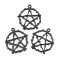 Zwarte tak pentagram hanger gotisch DIY sieraden accessoires Halloween ketting maken setjes - Tak Ster Stijl