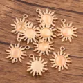 DIY alliage tournesol rond pendentif plateau KC or bijoux faisant des accessoires 18x21mm - 1 Pièce / Or KC Brun Clair