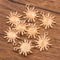Pendentif tournesol en alliage DIY charme rond couleur or KC accessoires de bijoux. - 1 Pièce / Or KC Blanc