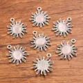Pendentifs breloques tournesol en alliage argent antique accessoires de bijouterie pour DIY - 1 Pièce / Rose Argent Antique