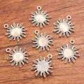Pendentif tournesol en alliage argent antique fournitures de bijoux 18x21mm variante - 1 Pièce / Argent Antique Brun Clair
