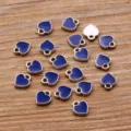 Kleine blaue Herz Emaille Anhänger Metall Anhänger für DIY Schmuckherstellung Armbänder - Dunkelblau