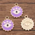 5-colores 18x21mm DIY aleación mal de ojo esmalte colgante accesorios para hacer joyas - Púrpura