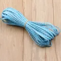 Cordón trenzado de PU azul claro de 5 mm de ancho cuerda de cuero de tres hebras para manualidades - Azul