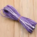 Cordón trenzado de PU morado y blanco, cuerda de cuero de tres hebras de 5 mm para joyas DIY. - Púrpura