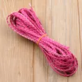Cordón de cuero trenzado PU rosa de 5mm, cuerda de 3 hilos para manualidades de joyería DIY - Rosa rojo