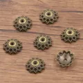 Antique Bronze Flower Bead Caps DIY Jewelry Findings Spacer Beads Accessories for Bracelets - 5295 Style (5295) / 3x12mm