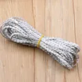 Cordón trenzado de PU plateado, cuerda de 3 hebras para manualidades y joyería DIY. - Plateado
