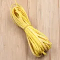 Cordón de cuero PU trenzado amarillo de 5mm de ancho cuerda de tres hebras para joyería DIY - Amarillo