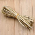 Cordón trenzado de PU metálico dorado y plateado de 5 mm, ideal para hacer joyas DIY artesanales. - Dorado