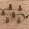 Vintage bronze cone spacer beads for DIY jewelry making and bracelet charms crafting. - Conical Pattern Style (992) / 1 Piece (9x20mm) / Antique Bronze