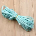 Cordón trenzado de PU azul claro, cuerda de cuero de 3 hebras de 5mm para manualidades DIY. - Azul claro