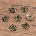 Antique Bronze Flower Bead Caps DIY Alloy Spacer Findings For Jewelry Making Items - Hollow Flower Style (1002) / 1 Piece/Pack (2x12mm) / Antique Bronze