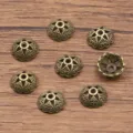 Antique bronze flower bead caps alloy DIY jewelry findings spacers for bracelets and necklaces - Hollow Flower Style (5241) / 3x8mm / Antique Bronze